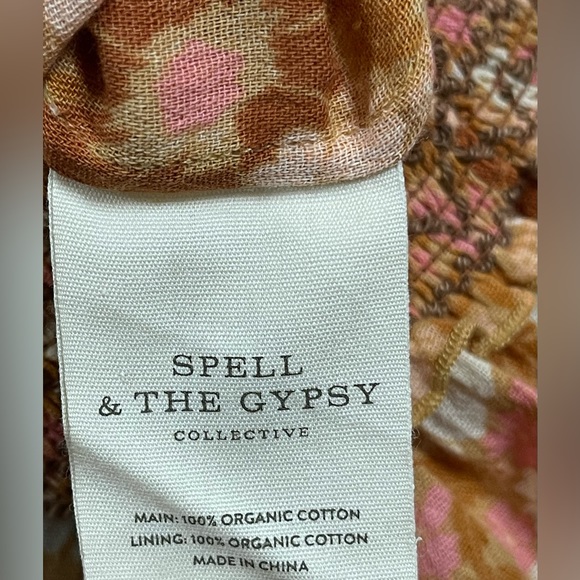 Spell & The Gypsy Collective Organic Cotton Peach Floral Anne Jumpsuit Size XS - Picture 7 of 13